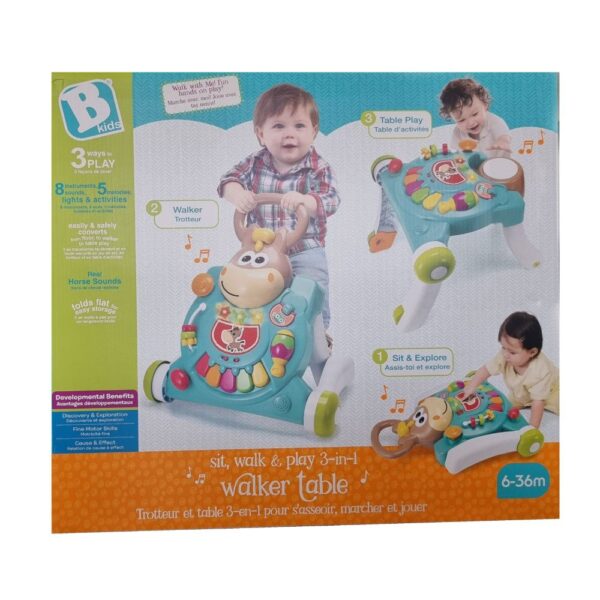 Bkids 3 in 1 Twinkling Horse Table Walker Creative Educational Toy for Toddlers - Image 5