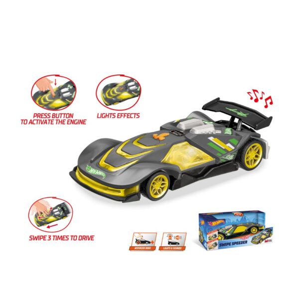 Hot Wheels Urban Legend Futuristic Friction Racer Yellow Rapid-Swipe Action for Kids - Image 4