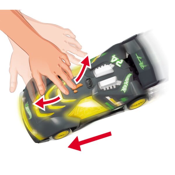 Hot Wheels Urban Legend Futuristic Friction Racer Yellow Rapid-Swipe Action for Kids - Image 2