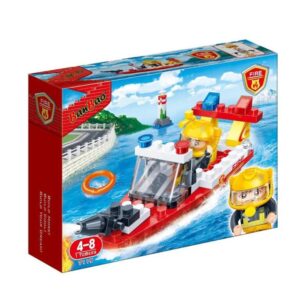 BanBao Fire Rescue Boat & Engine – 62‑Piece Firefighter Building Set