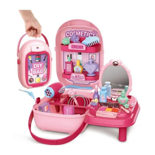 DIY Cosmetic Bag Toy Set for Kids | Creative & Educational Pretend Play (Pink) - Image 2