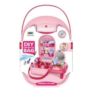 DIY Cosmetic Bag Toy Set for Kids | Creative & Educational Pretend Play (Pink)
