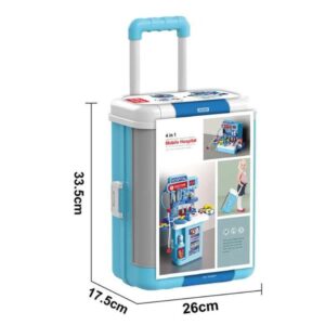 4‑in‑1 Doctor Set Trolley Case Creative Educational Pretend Play Toy for Kids - Blue