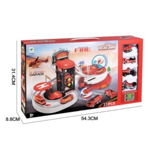 Fire Series Parking Lot 33 pcs Creative Fire Station Playset for Kids