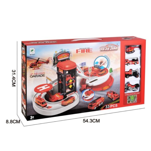 Fire Series Parking Lot 33 pcs Creative Fire Station Playset for Kids