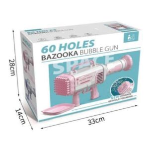 60 Holes Bazooka Bubble Gun Pink Creative Kids Toy Bubbles Fun