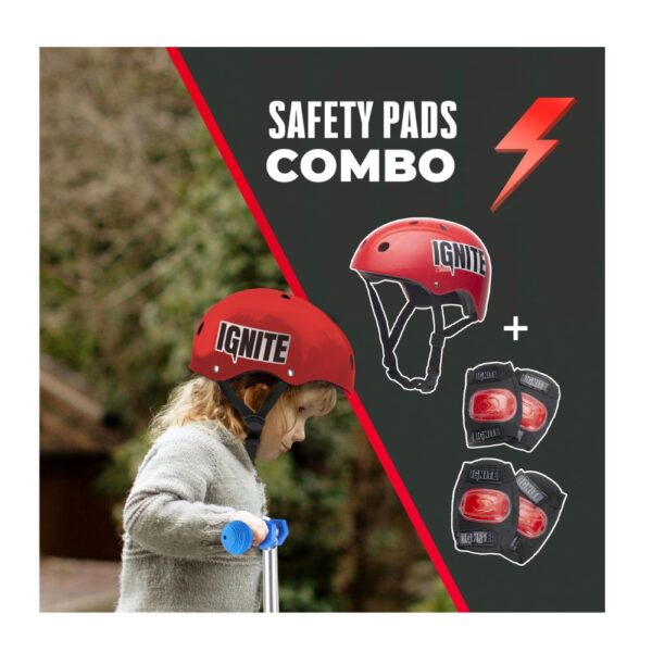 Ignite  3 Wheel Glide Scooter Combo Pack Red with Helmet & LED Light-Up Wheels for Kids - Image 5