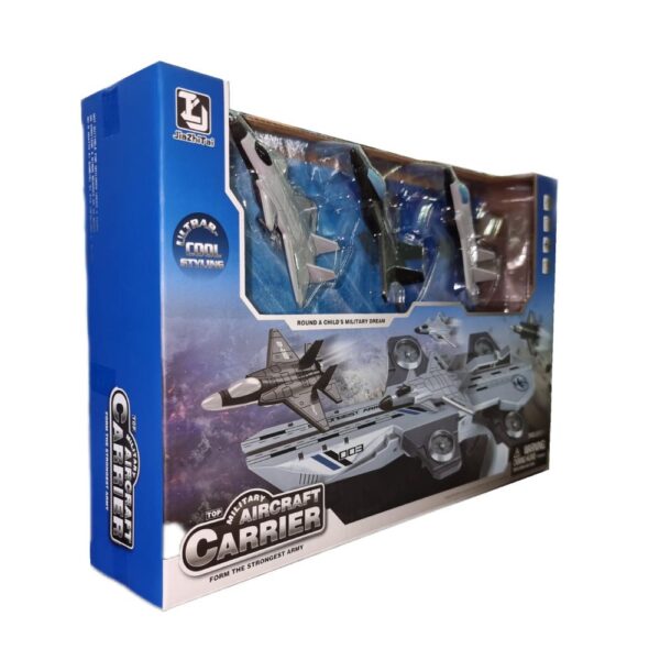Carrier Fighter Toy for Kids, Futuristic Aircraft Playset with Planes & Gun - Image 3