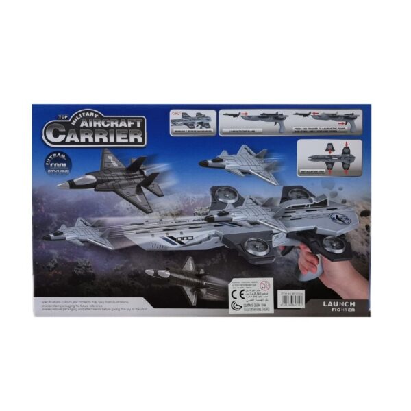 Carrier Fighter Toy for Kids, Futuristic Aircraft Playset with Planes & Gun - Image 2