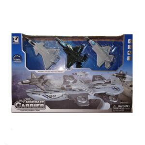 Carrier Fighter Toy for Kids, Futuristic Aircraft Playset with Planes & Gun