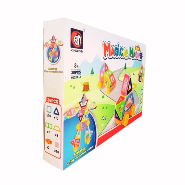 38‑Piece Transparent Magnetic Blocks Set, Creative STEM Toy for Ages 3+ - Image 4