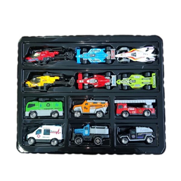 1:64 Die Cast Toy Set – 12‑Piece Mini Cars & Vehicles | Creative, Educational Play - Image 4