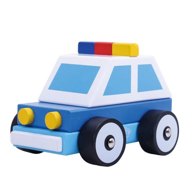 Wooden Block Police Car Toy – Non‑Toxic, Durable, Travel‑Friendly Playtime Hero - Image 2