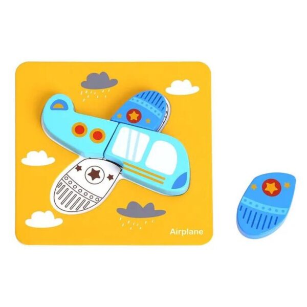 6 In 1 Mini Transportation Puzzle – Chunky Vehicle Jigsaws in Carry Case - Image 4