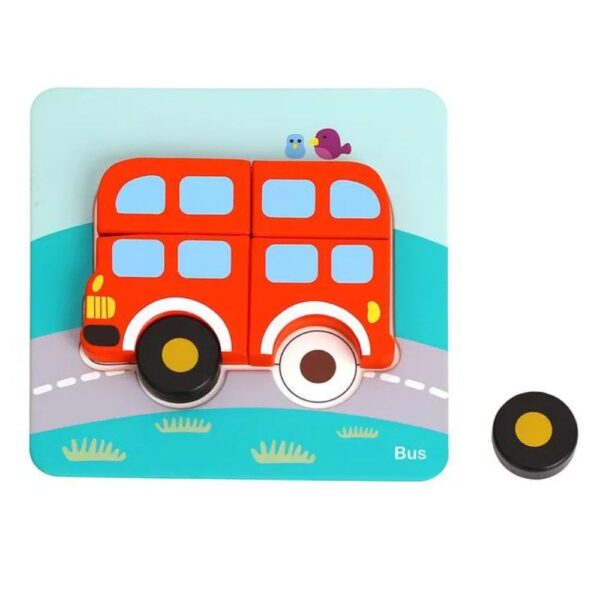 6 In 1 Mini Transportation Puzzle – Chunky Vehicle Jigsaws in Carry Case - Image 6