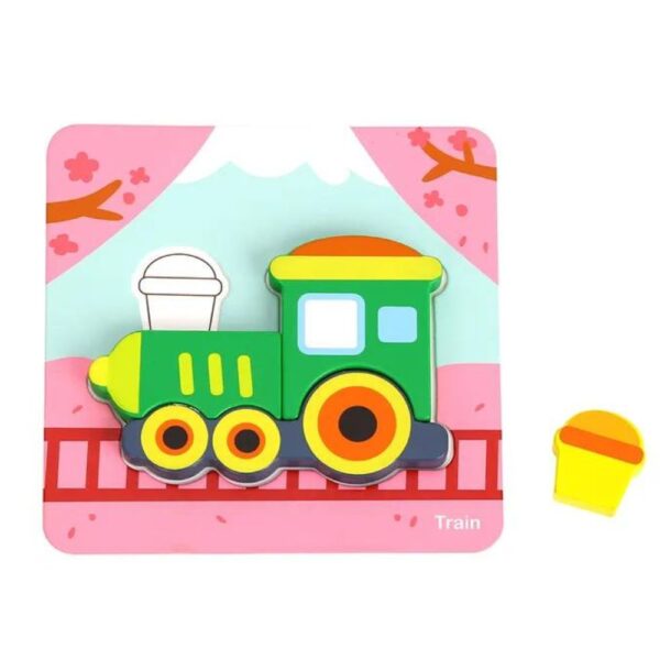 6 In 1 Mini Transportation Puzzle – Chunky Vehicle Jigsaws in Carry Case - Image 7