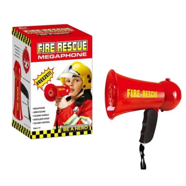Fire Fighters Megaphone MIC Toy – Role Play Siren & Volume Control for Kids - Image 2