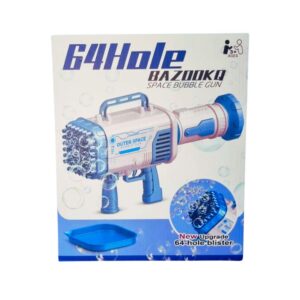 64 Holes Bazooka Bubble Gun Rechargeable LED Bubble Blaster for Kids (3+) | Outdoor Party