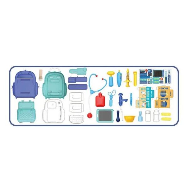 2in1 Kids Portable Kitchen Play Set School Bag | Creative Educational Toy Blue - Image 3