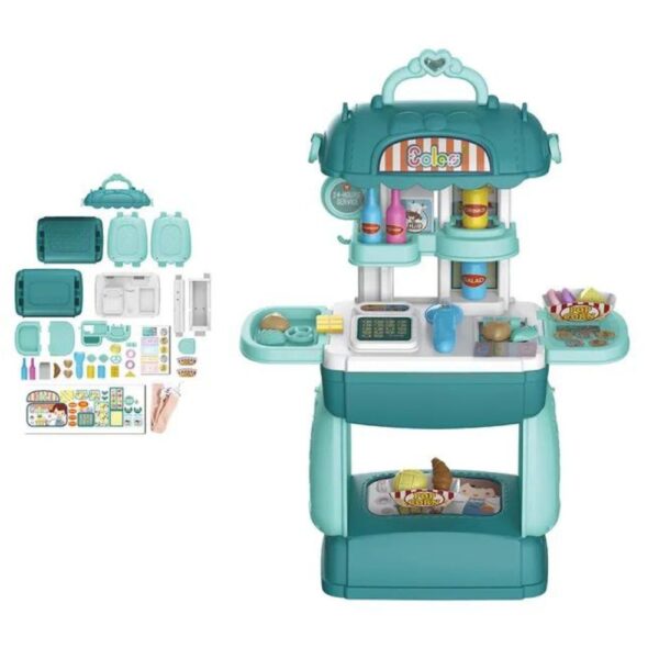 3 IN 1 Mobile Supermarket Play Set for Kids Creative Educational Pretend Play Toy - Image 2